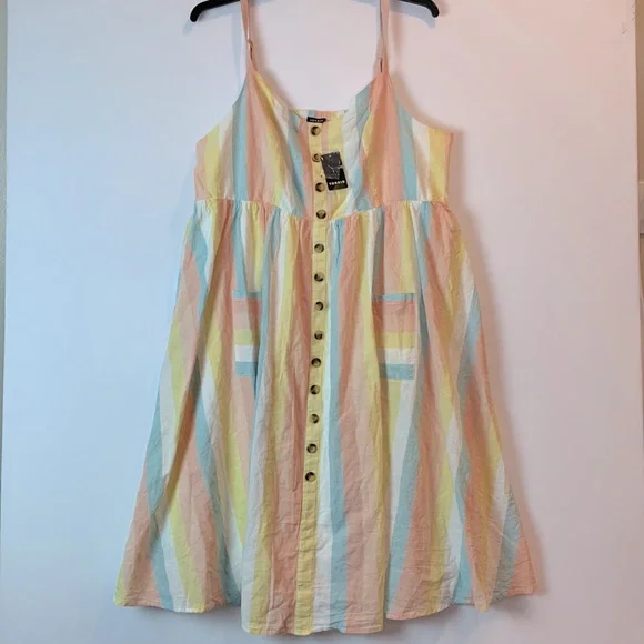 TORRID Midi Linen Button-Front Dress - Picture 4 of 6